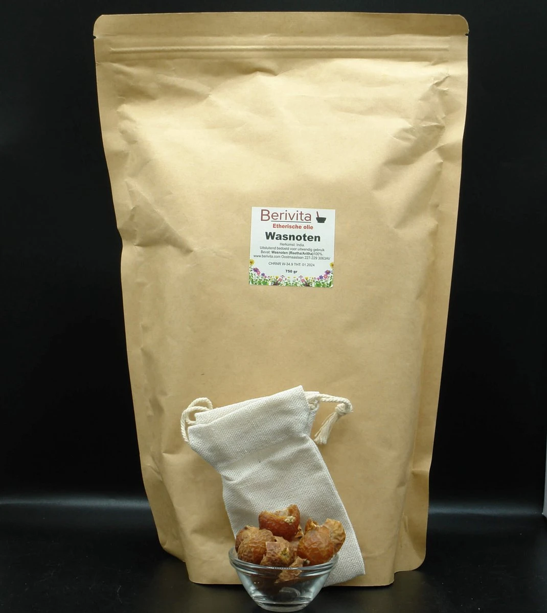 Wasnoten 3kg Met 4 Waszakjes - Zeepnoten - Natuurlijk Wassen - 4x750gr - Afbeelding 7