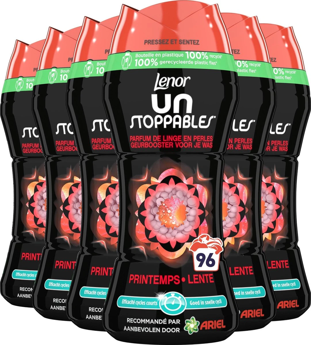 Lenor Geurbooster Lente Fris - Geurparels - 6x16 Wasbeurten - Voordeelverpakking 3 Lenor Geurbooster Lente Fris - Geurparels - 6x16 Wasbeurten - Voordeelverpakking