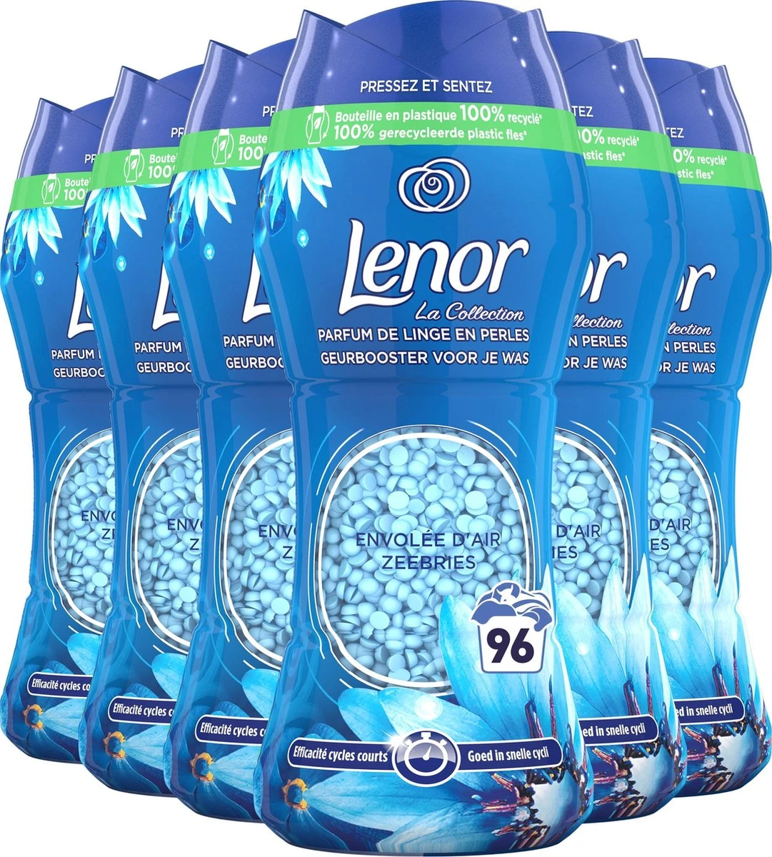 Lenor Geurbooster Zeebries - Geurparels - 6x16 Wasbeurten - Voordeelverpakking 3 Lenor Geurbooster Zeebries - Geurparels - 6x16 Wasbeurten - Voordeelverpakking