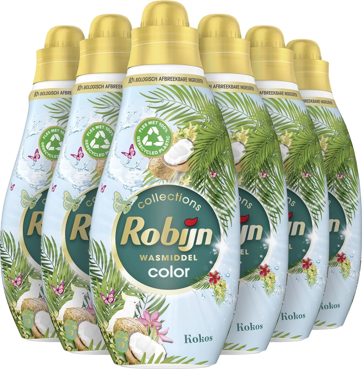 Robijn Klein & Krachtig Collections Color Kokos Vloeibaar Wasmiddel - 6 X 19 Wasbeurten - Voordeelverpakking - Afbeelding 2
