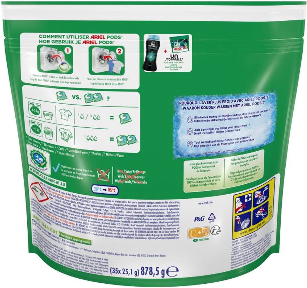 Ariel All In 1 Wasmiddel Pods Kleur + Lenor Unstoppables - 35 Wasbeurten - Afbeelding 2