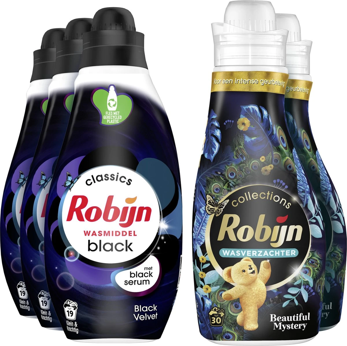 Robijn Robijn Perfect Match Black Velvet & Beautiful Mystery Wasmiddel En Wasverzachter Pakket - 5 Stuks - Voordeelverpakking - Afbeelding 2