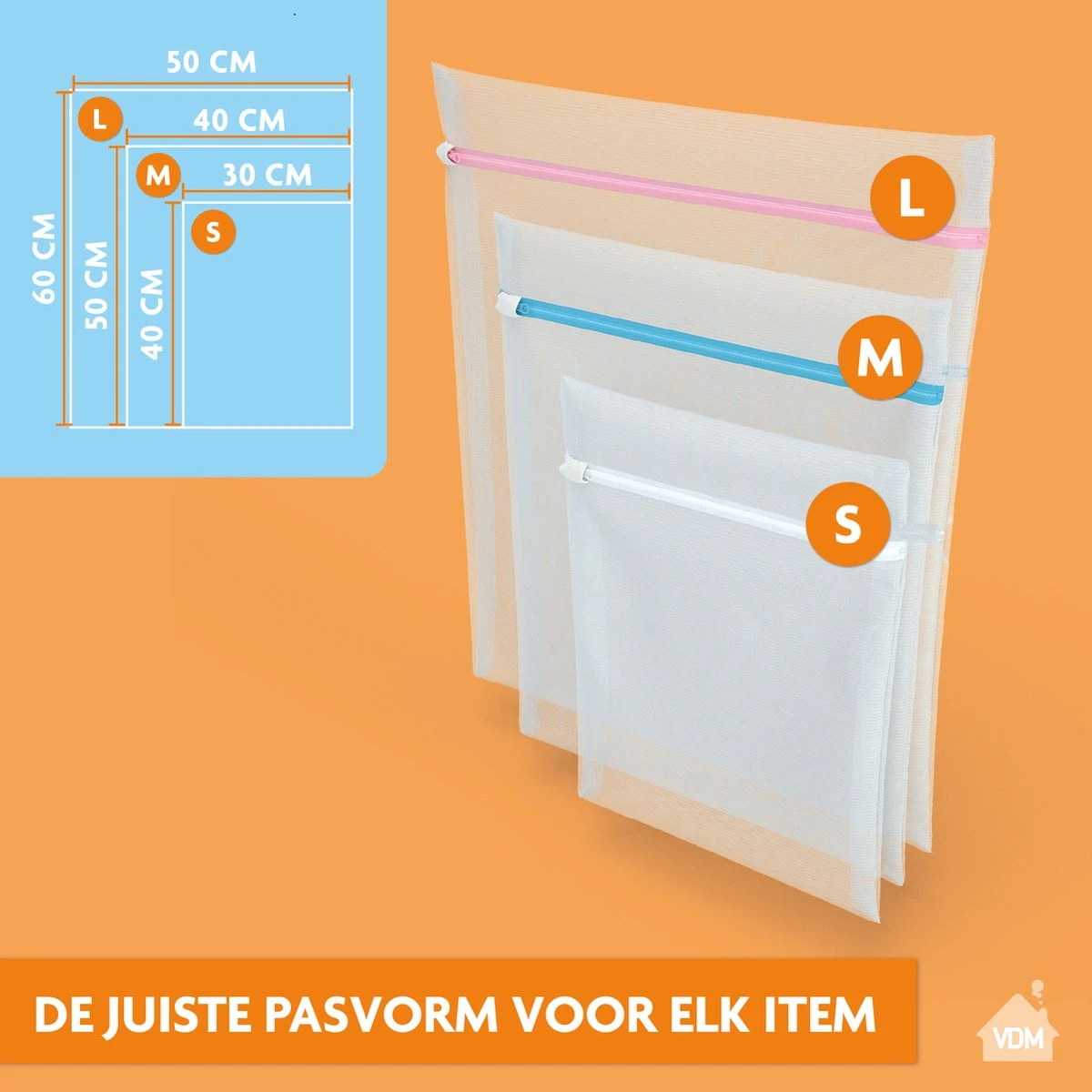 LaundrySpecialist Waszakken Voor Wasgoed - Set Van 3 Stuks - Ook Te Gebruiken Als Travel Organizer - Afbeelding 5