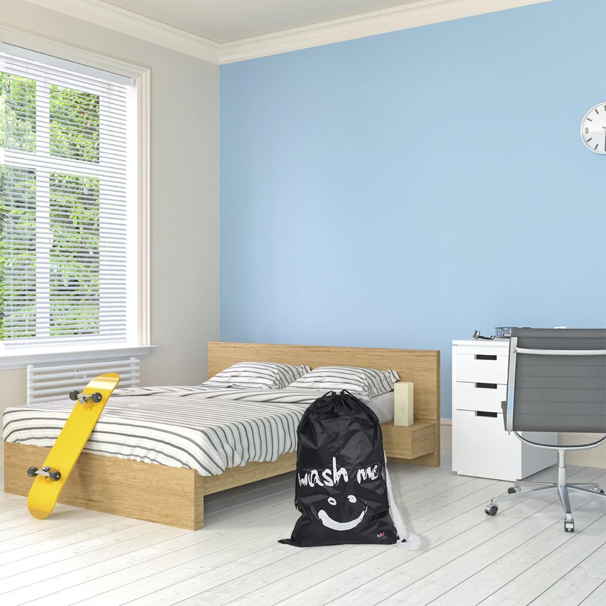 Wonair - Waszak Groot - 60x90cm - Zwart - Met Trekkoord En Draagband - Afbeelding 4