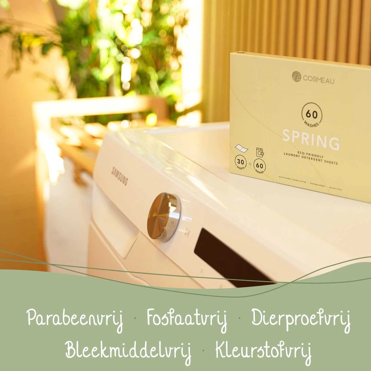 Cosmeau Wasstrips 120 Wasbeurten Lavendel Wasmiddel Wasvellen Wasdoekjes Detergent Sheets Eco Laundry Strips - Plasticvrij Biologisch Eco - Afbeelding 4
