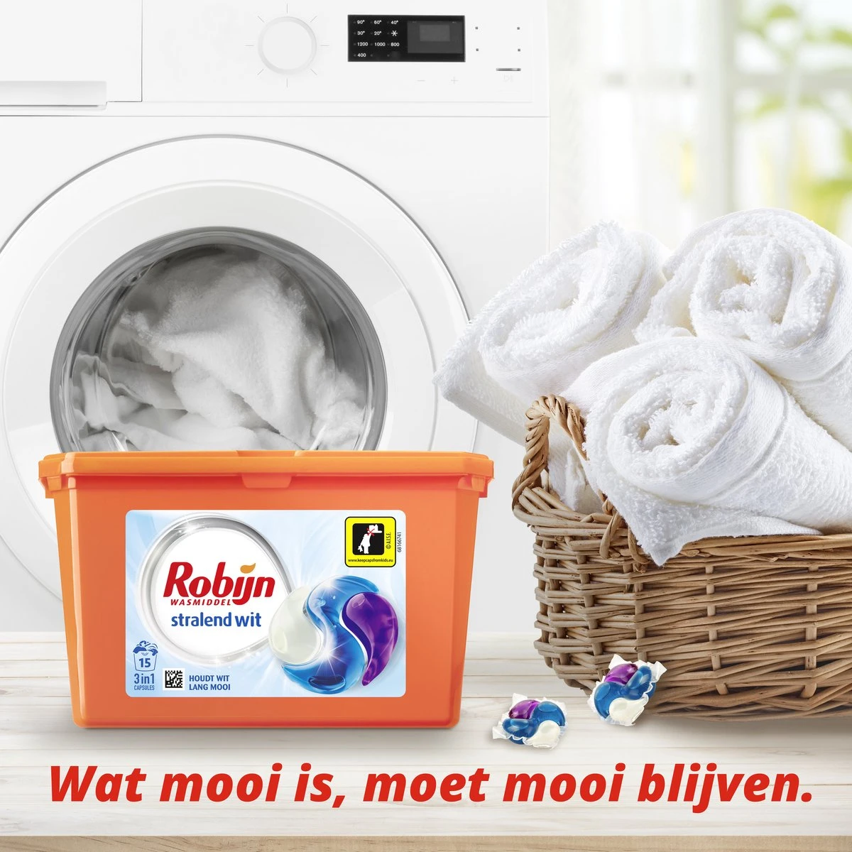 Robijn Wascapsules - 3-in-1 - Stralend Wit - 15 Stuks - Afbeelding 6