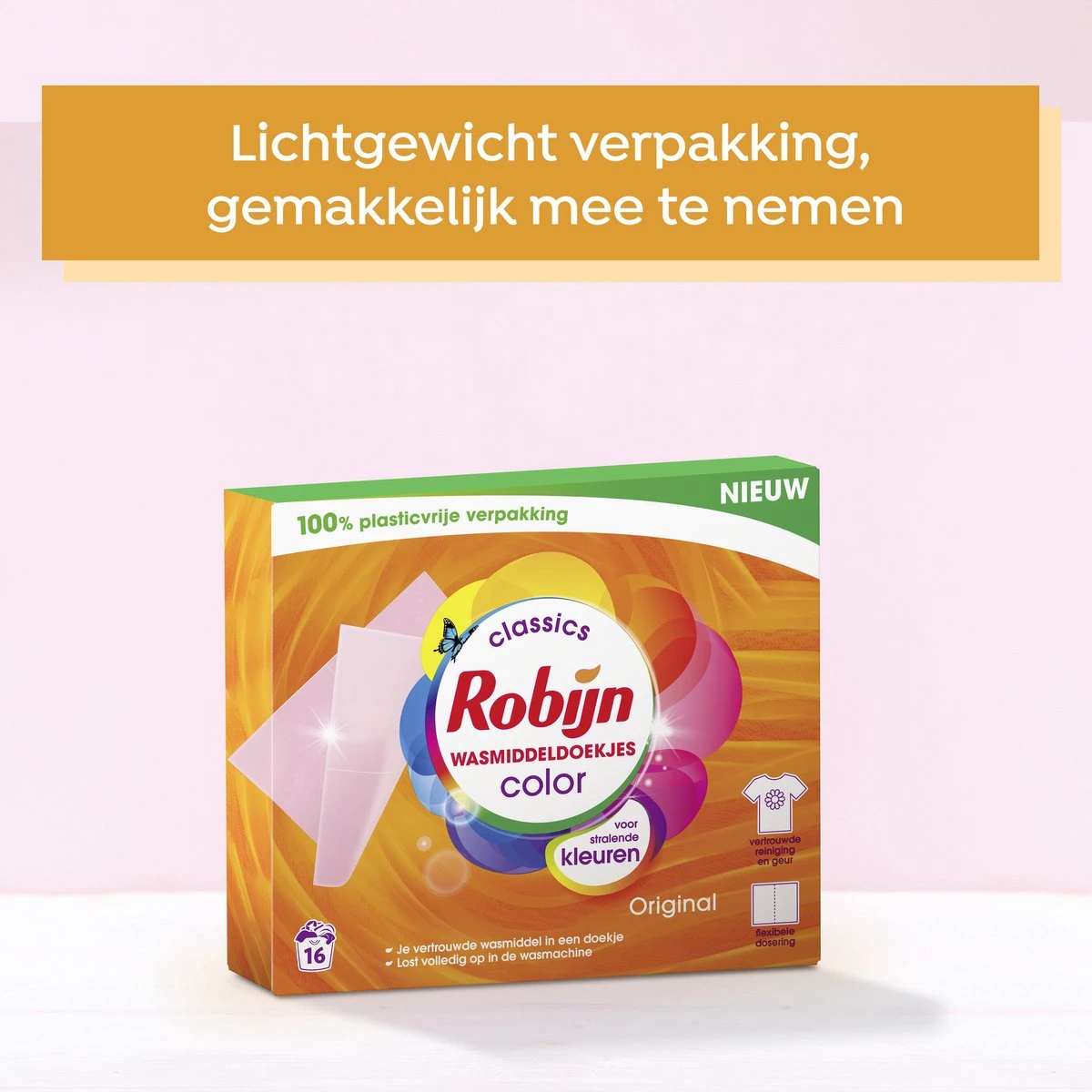 Robijn Classics Color Wasmiddeldoekjes - 4 X 16 Wasstrips - Voordeelverpakking - Afbeelding 5