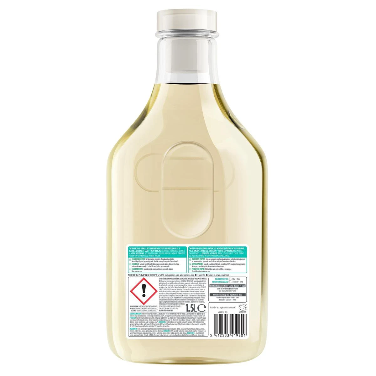 Ecover Vloeibaar Wasmiddel Universal - Kamperfoelie & Jasmijn - 1,5 L - 30 Wasbeurten - Afbeelding 2