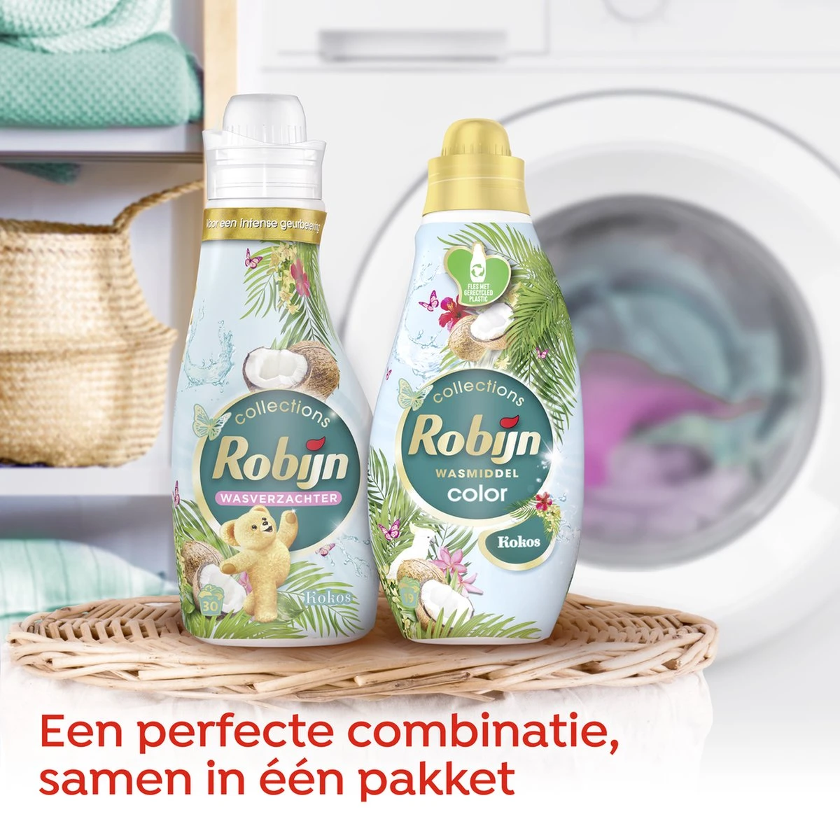Robijn Kokos Sensation Wasmiddel En Wasverzachter - 57 Wasbeurten - Voordeelverpakking - Afbeelding 6