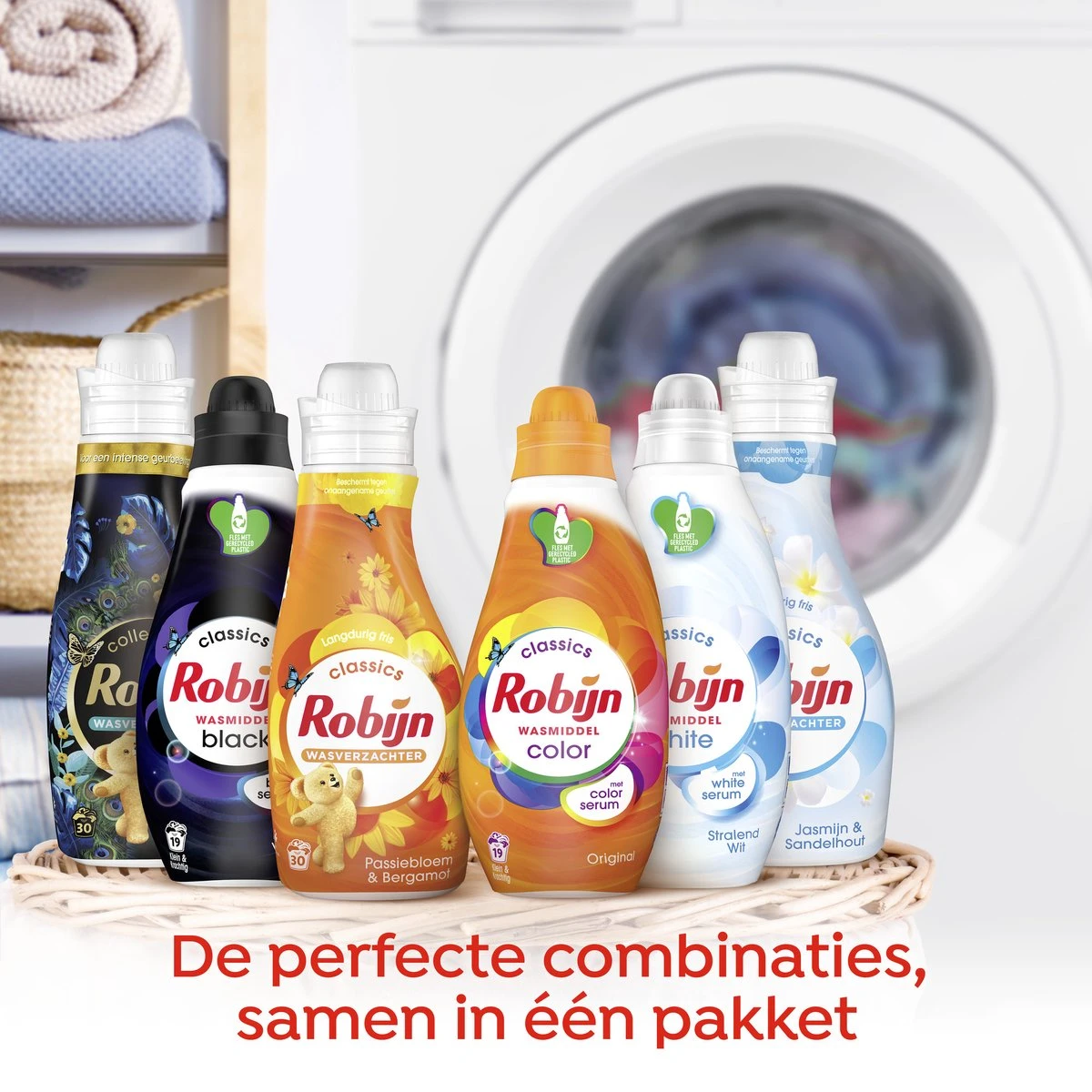 Robijn Perfect Match Stralend Wit, Black Velvet En Color Wasmiddel - En Wasverzachter Pakket - 6 Stuks - Voordeelverpakking - Afbeelding 5