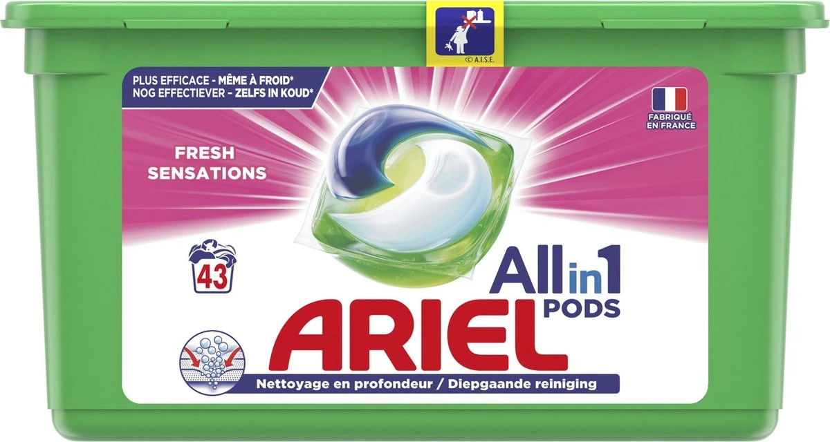 Ariel All In 1 Wasmiddel Pods Fresh Sensations - 3x43 Wasbeurten - Halfjaarbox 11 Ariel All In 1 Wasmiddel Pods Fresh Sensations - 3x43 Wasbeurten - Halfjaarbox - Afbeelding 9