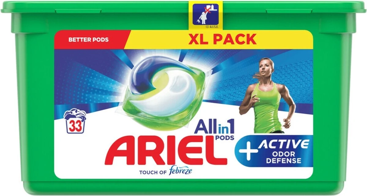 Ariel All In 1 Pods Actieve Geurbestrijding Wasmiddel - Voordeelverpakking 3 X 33 Wasbeurten - Wasmiddel Pods - Afbeelding 8