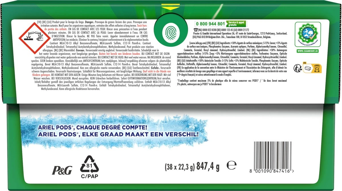Ariel All In 1 Wasmiddel Pods - Original - 4 X 38 Wasbeurten - Voordeelverpakking - Afbeelding 2