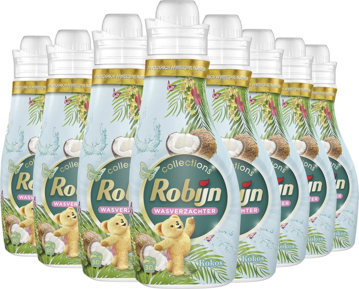 Robijn Collections Kokos Wasverzachter - 8 X 30 Wasbeurten - Voordeelverpakking - Afbeelding 2