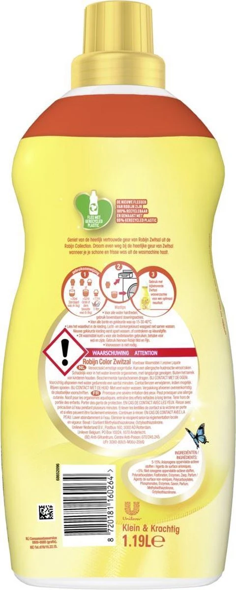 Robijn Klein & Krachtig Zwitsal Vloeibaar Wasmiddel - 2 X 34 Wasbeurten - Voordeelverpakking - Afbeelding 4