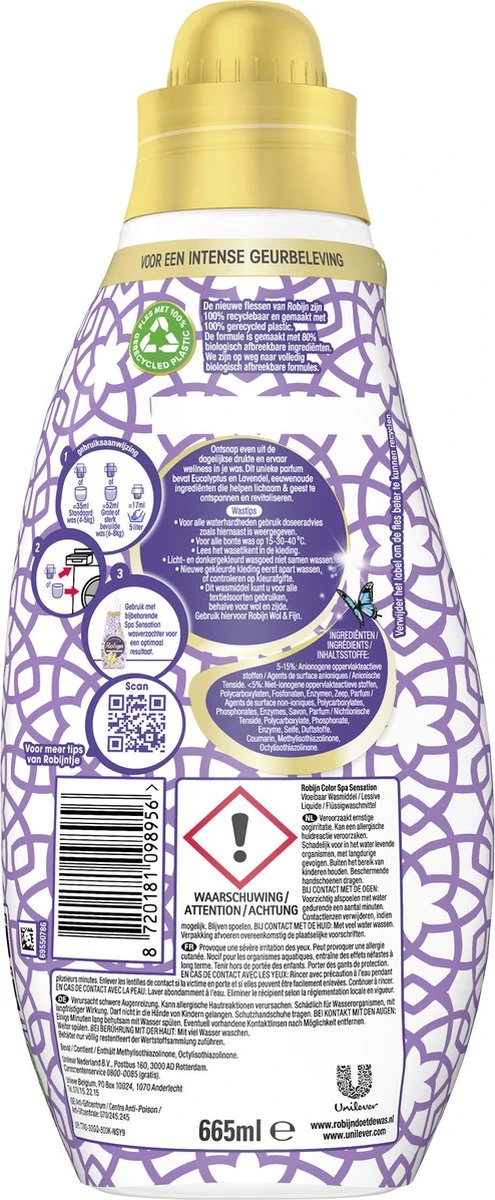 Robijn Klein & Krachtig Collections Color Spa Sensation Vloeibaar Wasmiddel - 8 X 19 Wasbeurten - Voordeelverpakking - Afbeelding 3