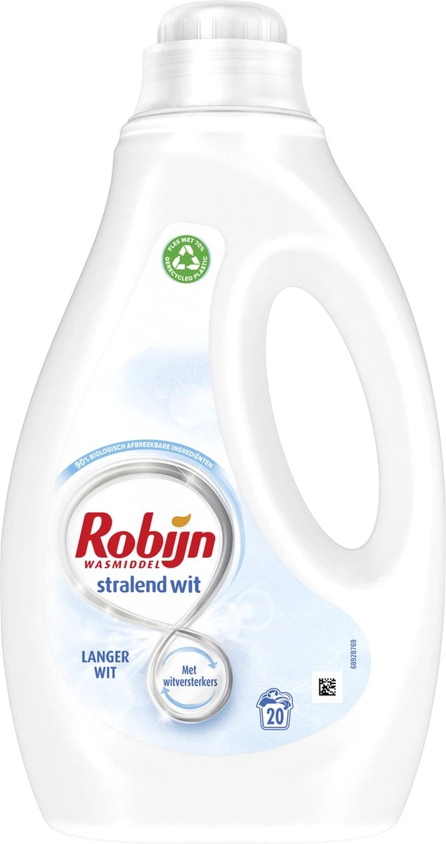 Robijn Stralend Wit Vloeibaar Wasmiddel 20 Wasbeurten - Afbeelding 2