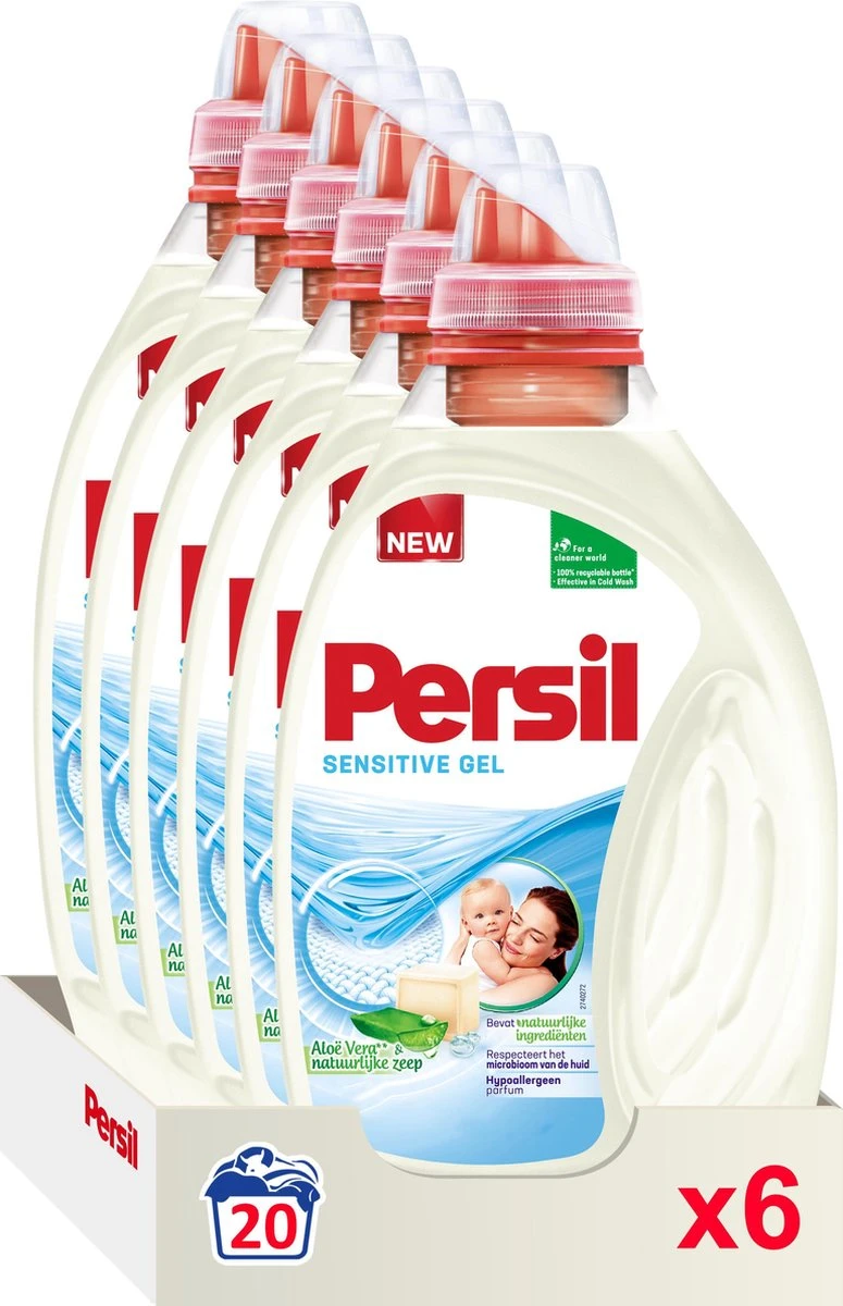 Persil® Persil Sensitive Gel - Vloeibaar Wasmiddel - Baby En Gevoelige Huid - Voordeelverpakking - 6 X 20 Wasbeurten - Afbeelding 3