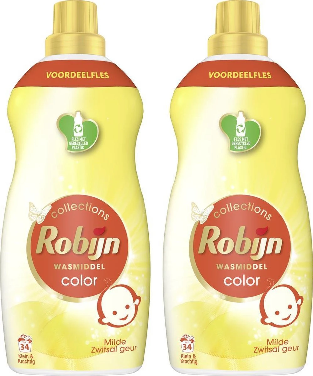 Robijn Klein & Krachtig Zwitsal Vloeibaar Wasmiddel - 2 X 34 Wasbeurten - Voordeelverpakking - Afbeelding 3